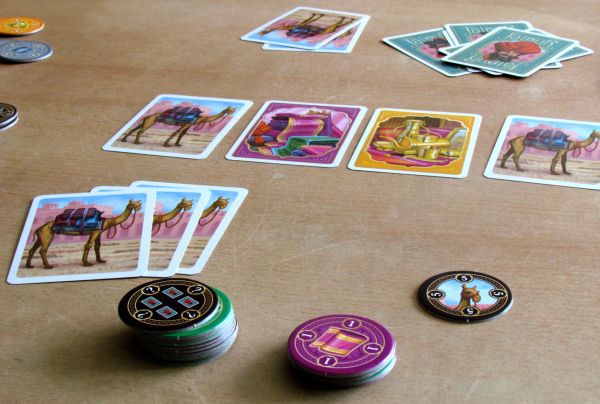 Board game review: Jaipur - game in progress Board game review: Jaipur - game in progress