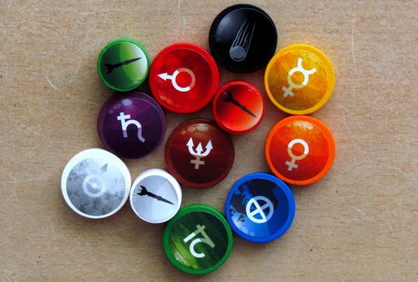 Board game review: Kosmonauts - tokens Board game review: Kosmonauts - tokens