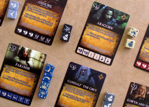 Lord of the Rings Dice Building Game - rozehraná hra