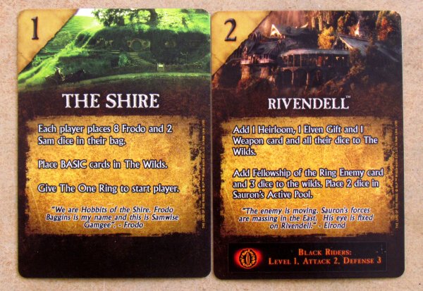 Lord of the Rings Dice Building Game - karty