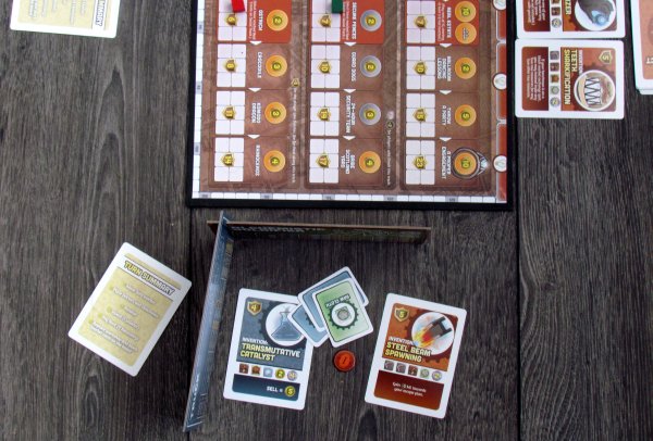Board game review: Whats He Building in There? - game in progress Board game review: Whats He Building in There? - game in progress